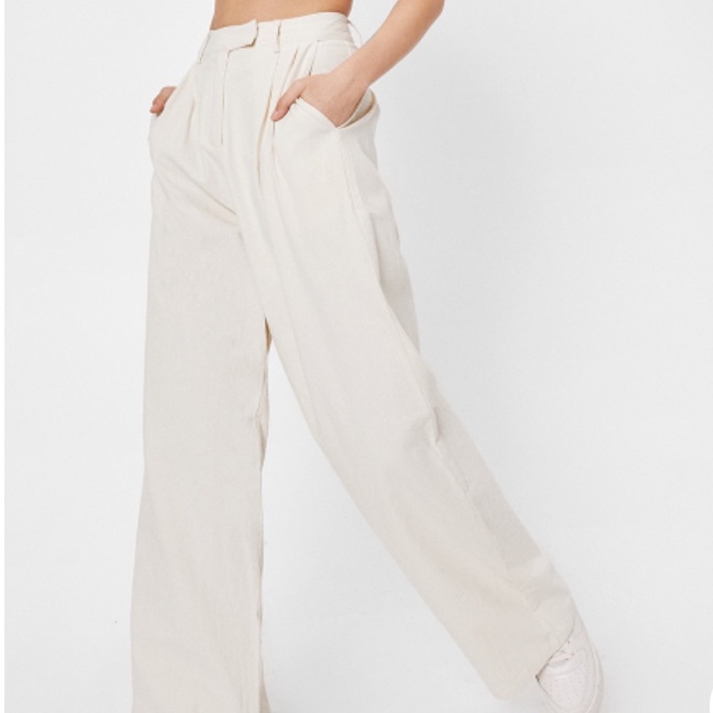 Linen Wide Leg Tailored Pants